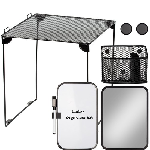 Black locker organizer kit - locker,
